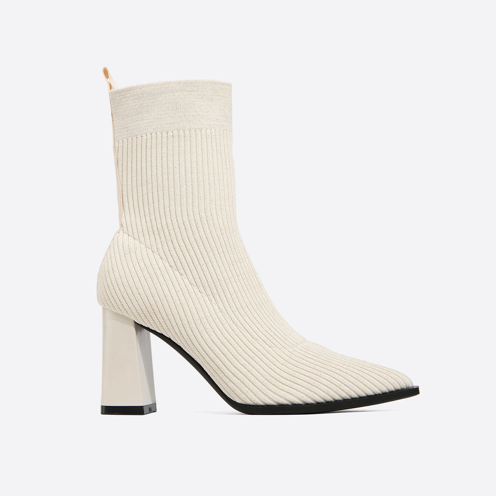 Futurecen- Knit Chunky Heeled Ankle Boots