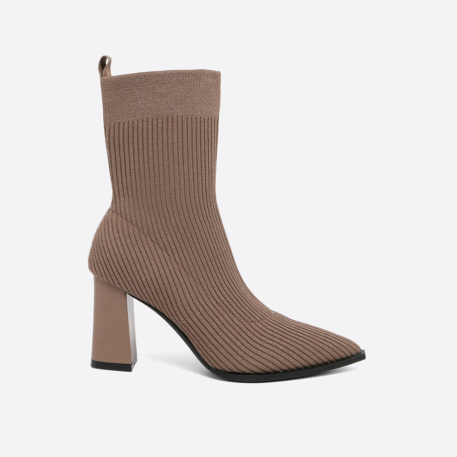 Futurecen- Women Knit Comfort Chunky Heeled High Boots