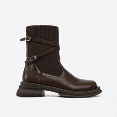 Futurecen- Strap Decor Ankle Boots