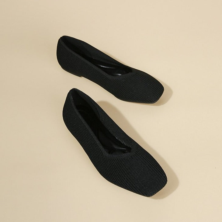 Futurecen-Women Minimalist Square Toe Flat Ballerinas