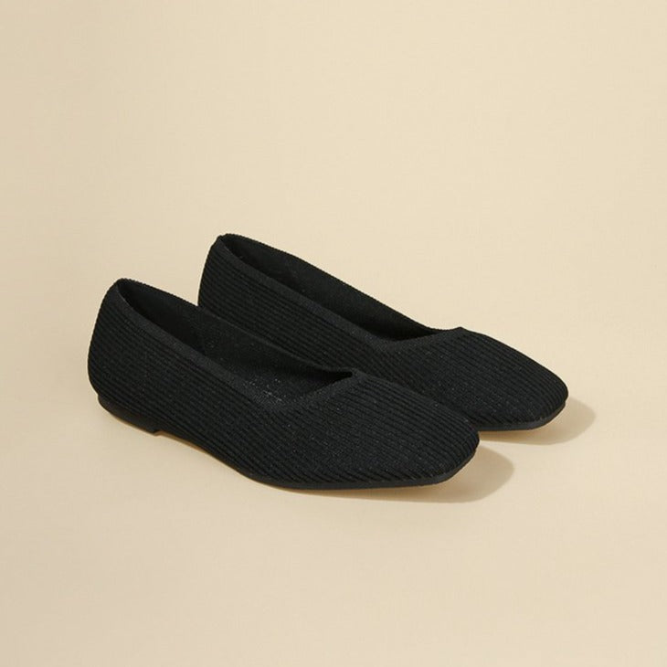 Futurecen-Women Minimalist Square Toe Flat Ballerinas