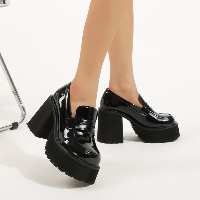 Women High Heel Platform Loafers