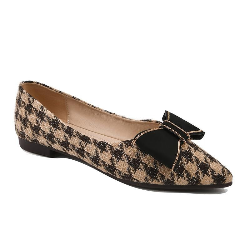 Futurecen-Women Retro Bow Tie Flat Shoes