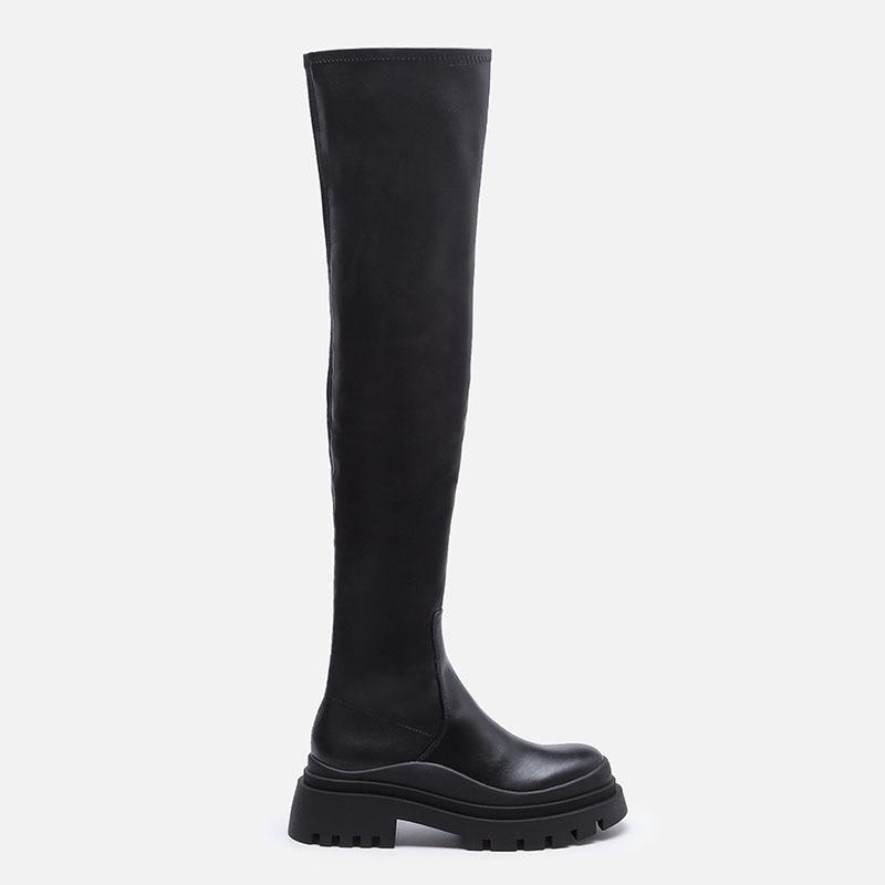 Women British Style Over-The-Knee Thick-Soled Boots