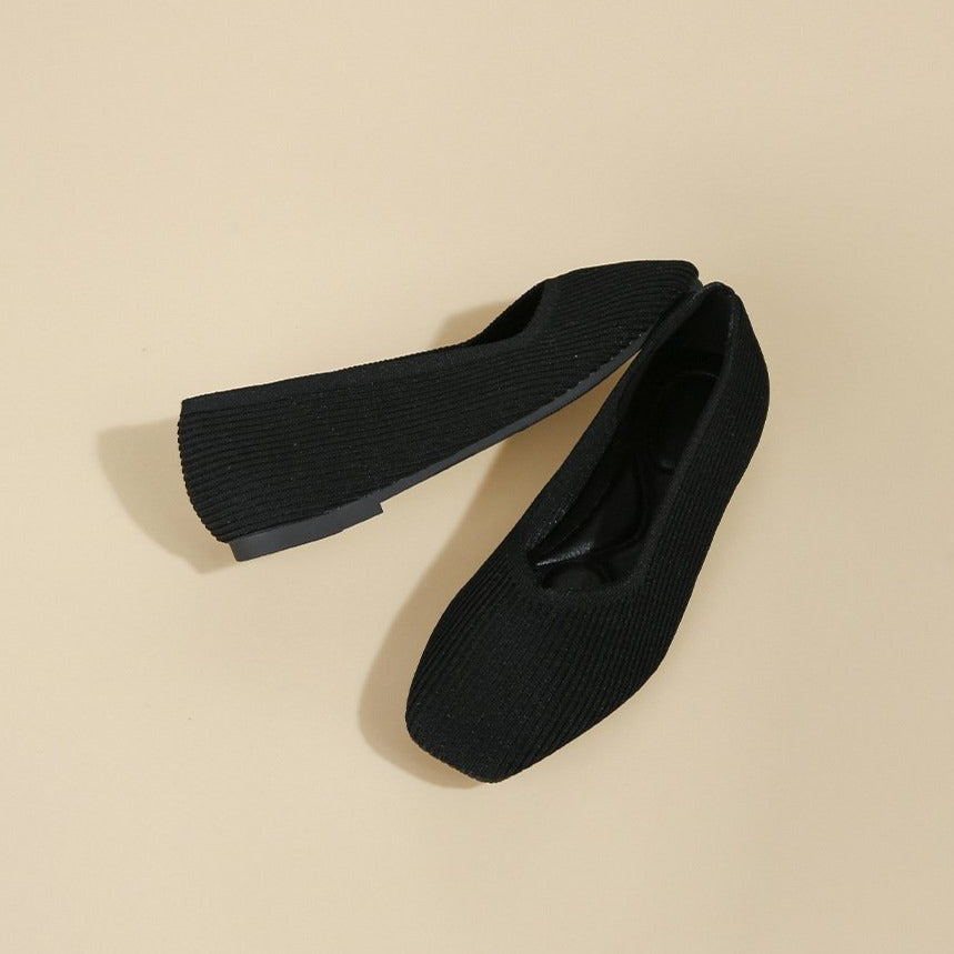 Futurecen-Women Minimalist Square Toe Flat Ballerinas