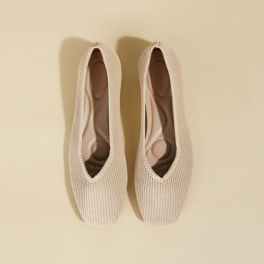 Futurecen-Women Minimalist Square Toe Flat Ballerinas