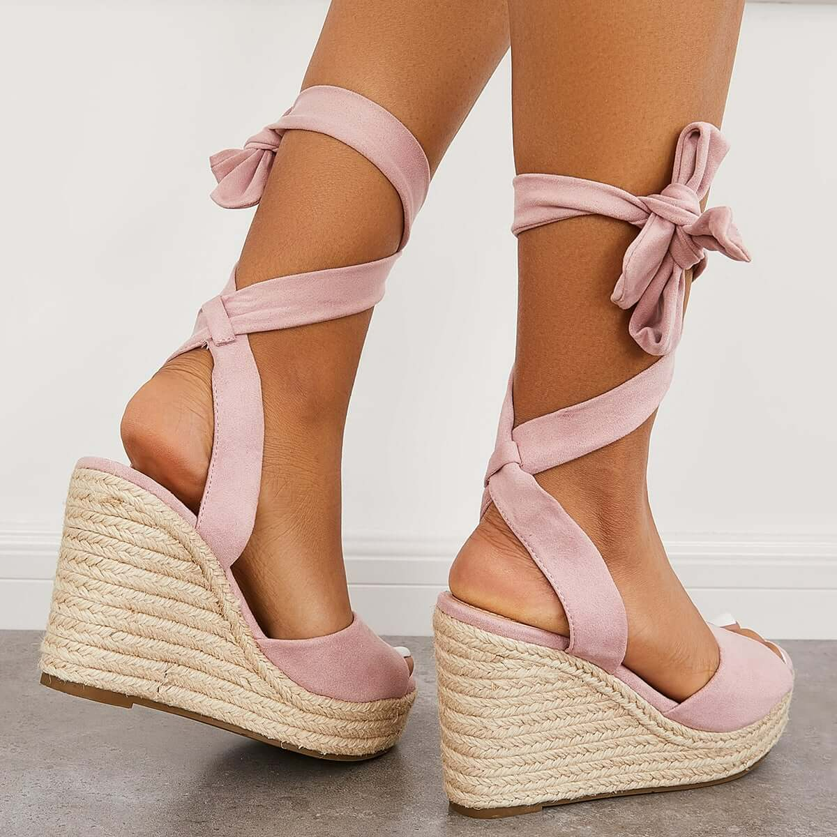 Women's Wedding Sandals Dune Lace-up Espadrille Heel Platform Wedge Sandals