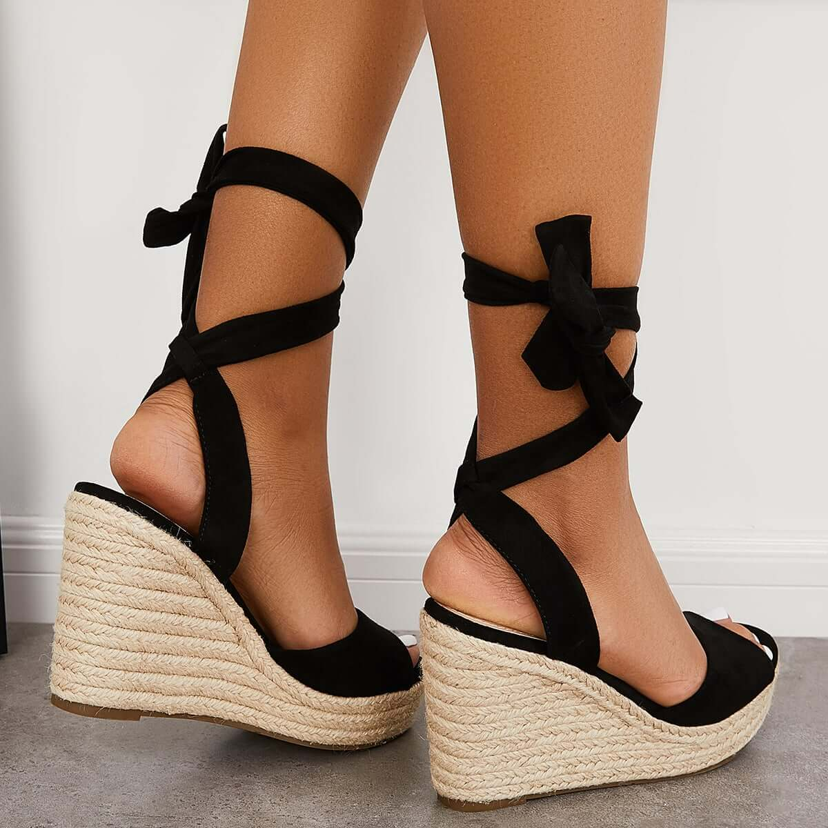 Women's Wedding Sandals Dune Lace-up Espadrille Heel Platform Wedge Sandals