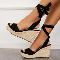 Women's Wedding Sandals Dune Lace-up Espadrille Heel Platform Wedge Sandals