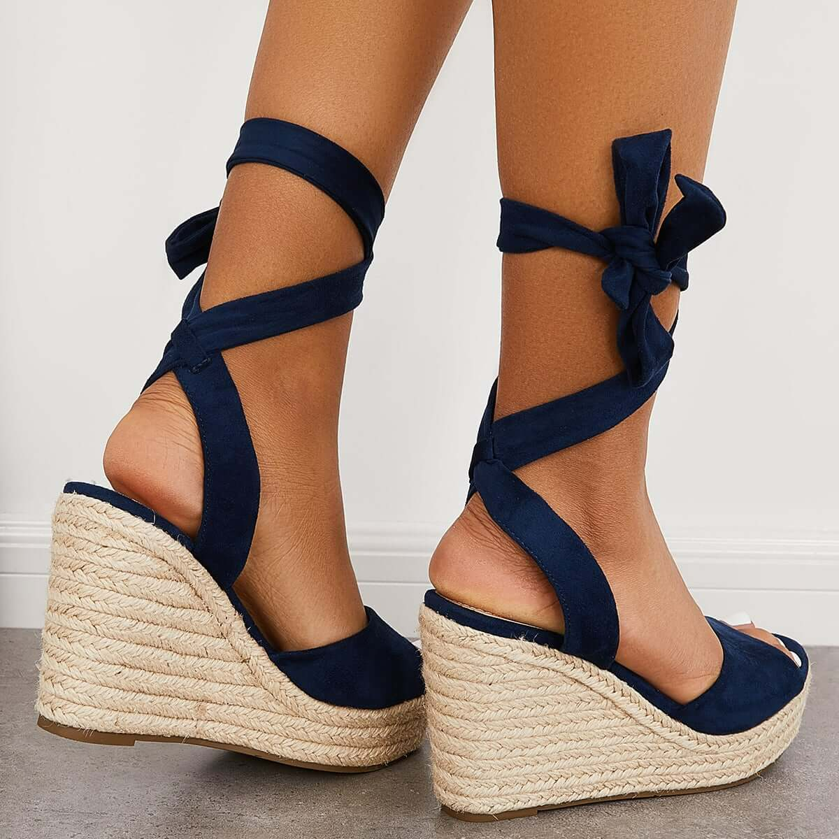 Women's Wedding Sandals Dune Lace-up Espadrille Heel Platform Wedge Sandals